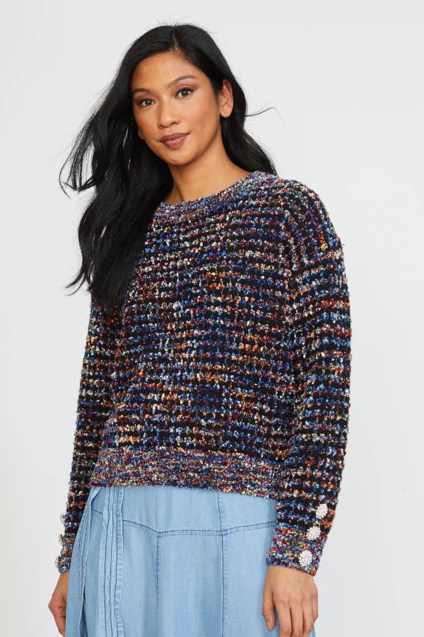 Stellah Jewel Button Pullover - Capri by Sunset & Co.