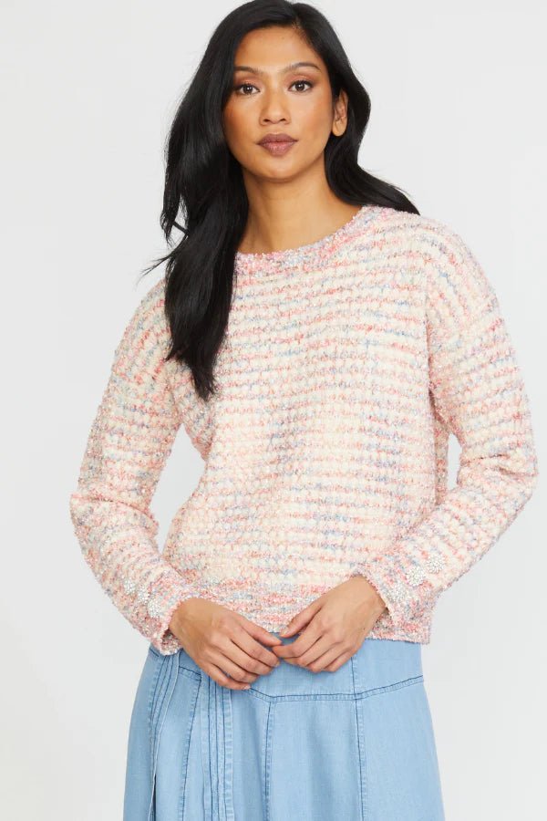 Stellah Jewel Button Pullover - Capri by Sunset & Co.