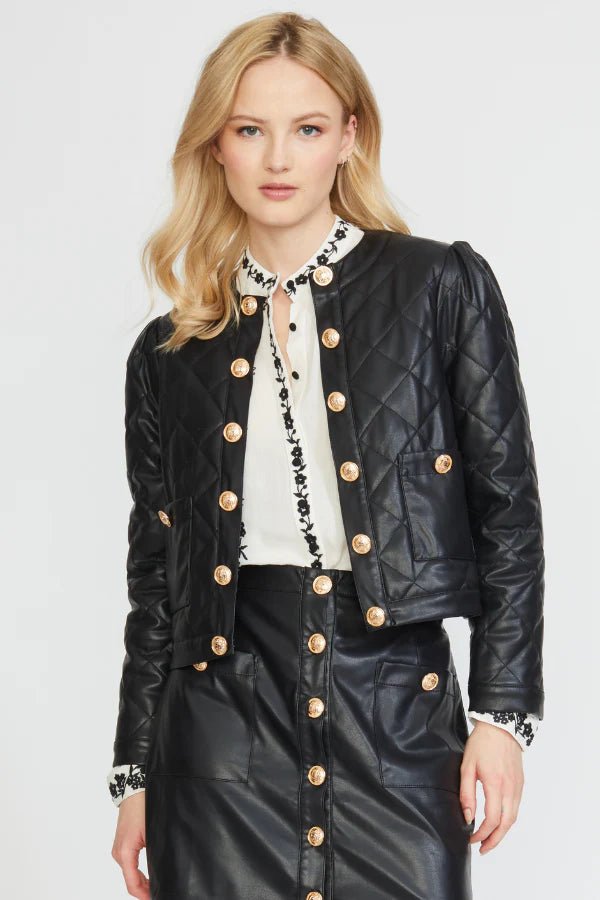 Stellah Vegan Leather Quilted Jacket - Capri by Sunset & Co.