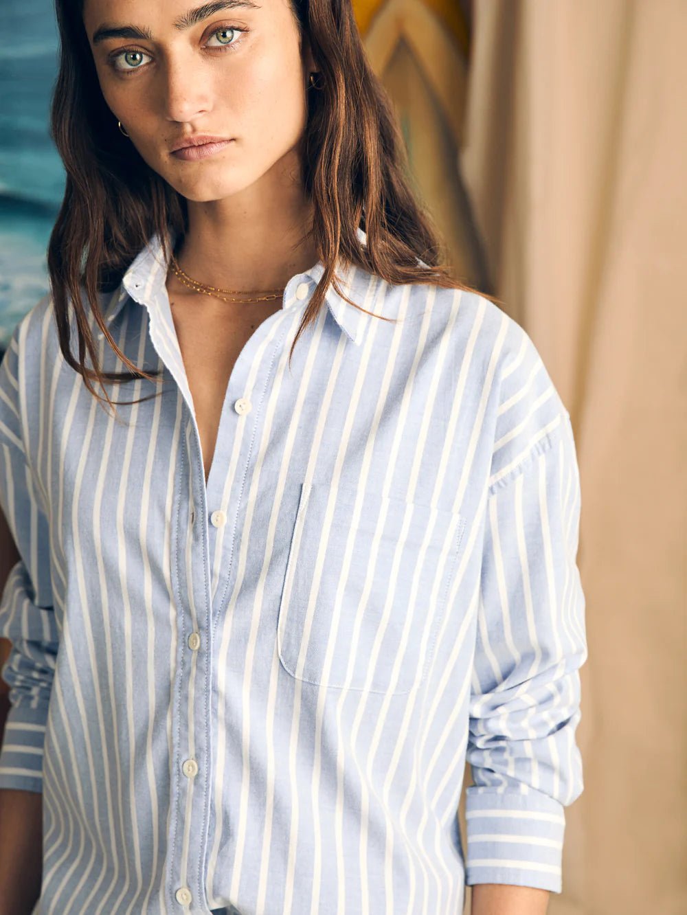 Faherty Stretch Oxford Relaxed Shirt - Capri by Sunset & Co.