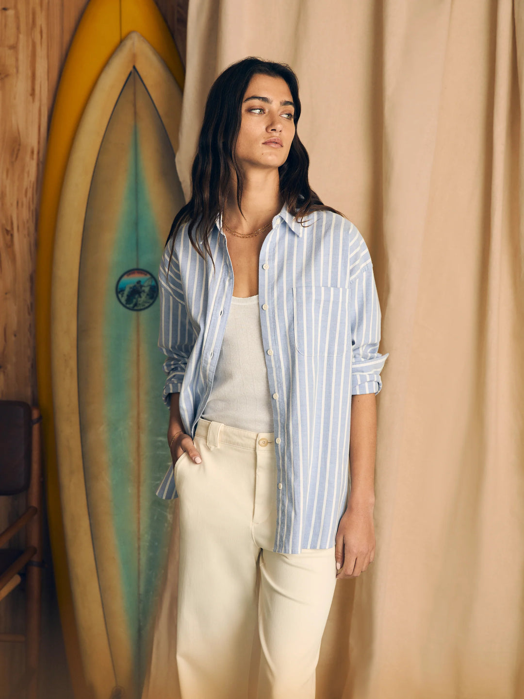 Faherty Stretch Oxford Relaxed Shirt - Capri by Sunset & Co.