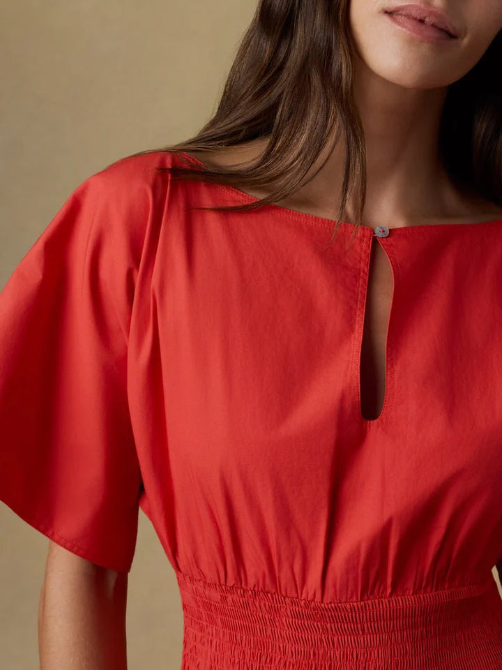 Faherty Coastal Poplin Elia Smocked Dress - Capri by Sunset & Co.