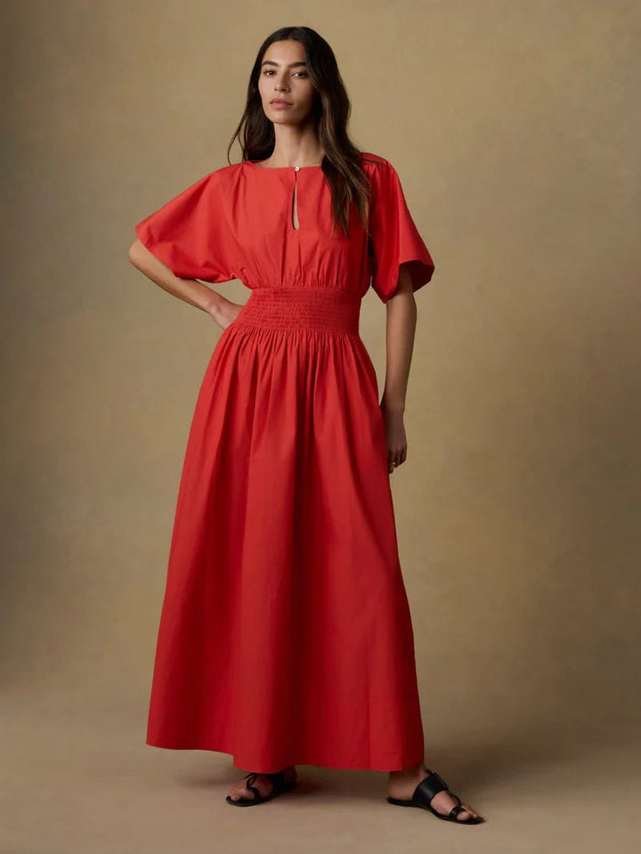 Faherty Coastal Poplin Elia Smocked Dress - Capri by Sunset & Co.