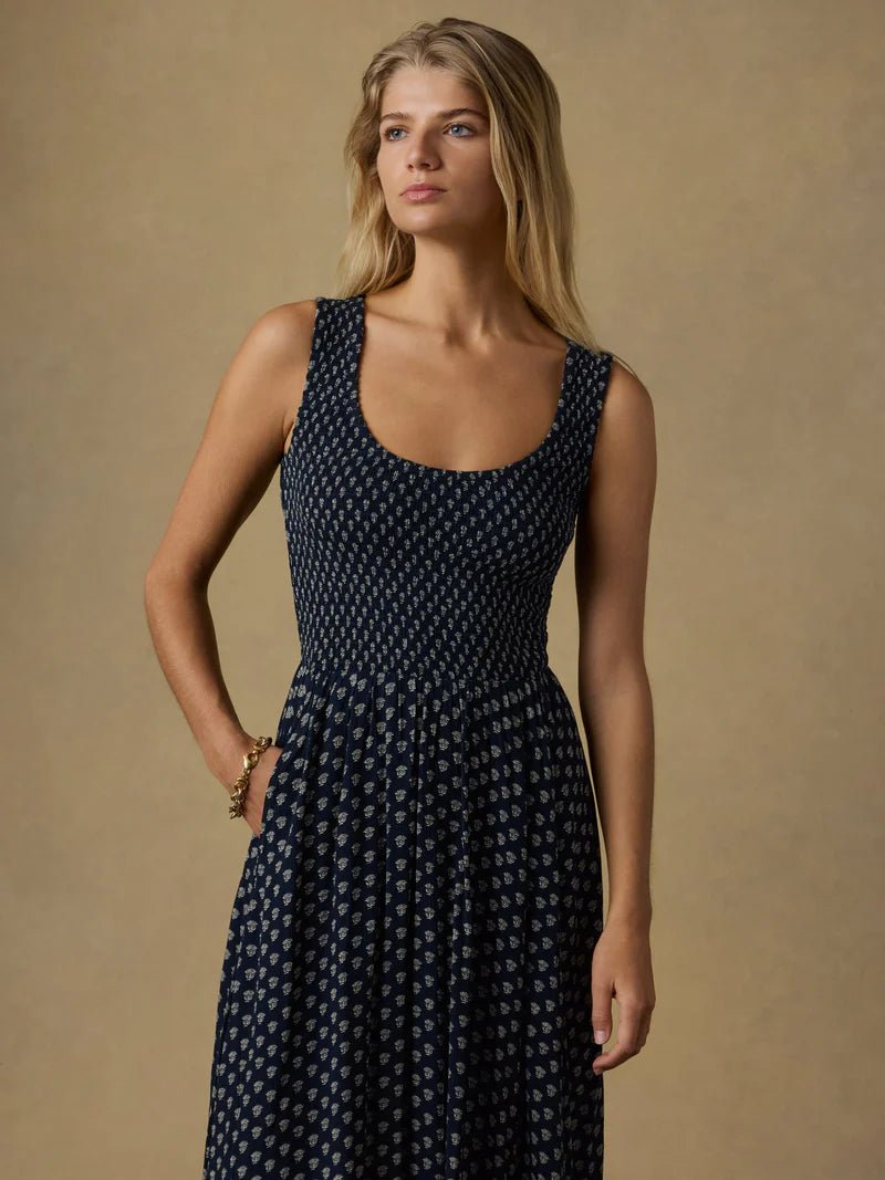 Faherty Sophia Smocked Dress - Capri by Sunset & Co.