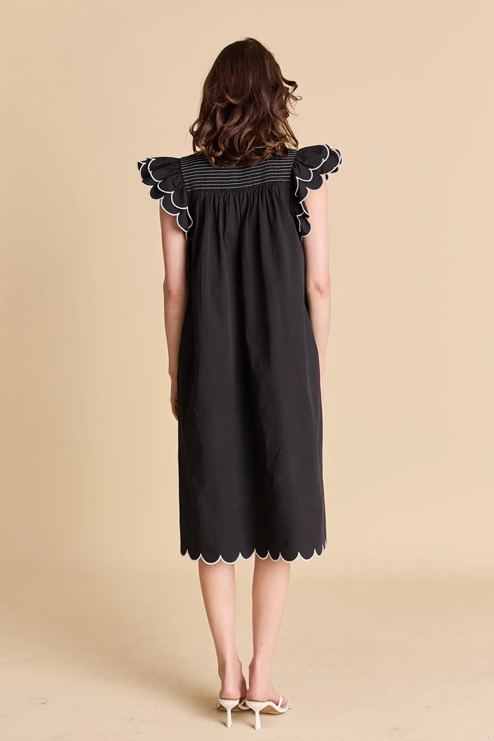 English Factory Scallop Midi Dress - Capri by Sunset & Co.