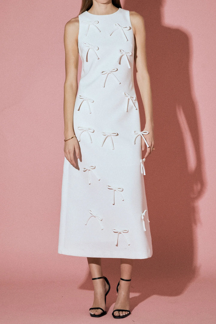 English Factory Bow Detailed Sleeveless Midi Dress