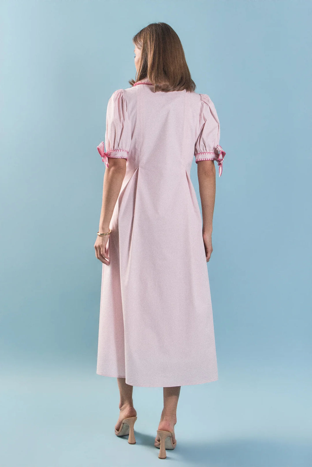 English Factory Stitch Detailed Midi Dress - Capri by Sunset & Co.