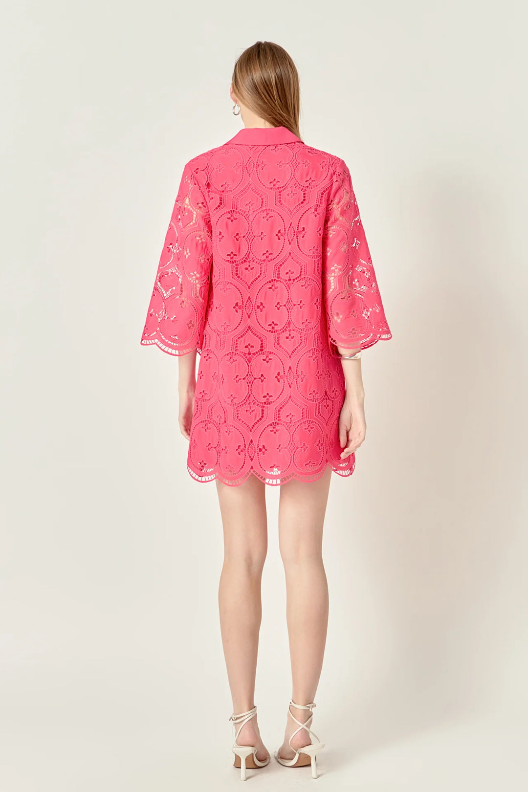 English Factory Embroidered Collar Mini Dress - Capri by Sunset & Co.