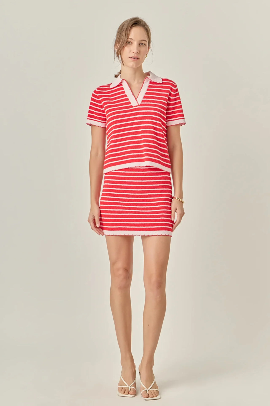 English Factory The Lila Scallop Sweater - Capri by Sunset & Co.