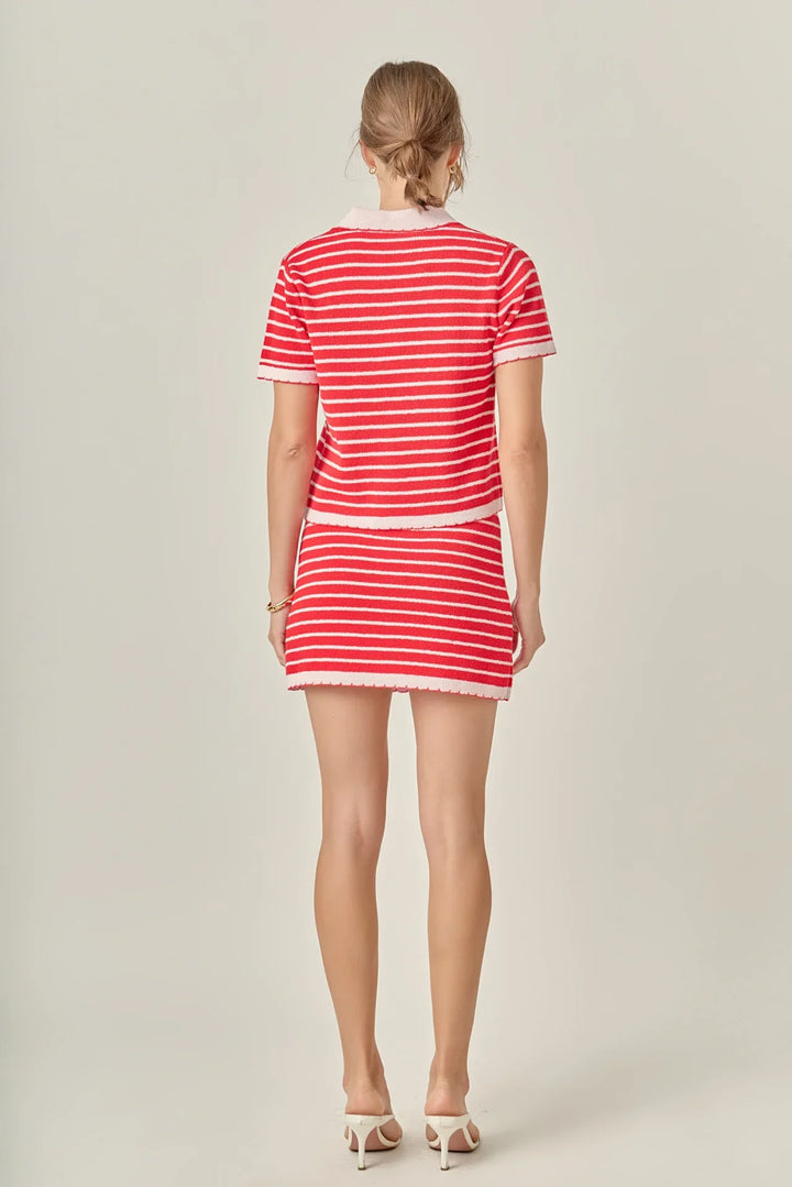 English Factory The Lila Scallop Knit Skirt - Capri by Sunset & Co.
