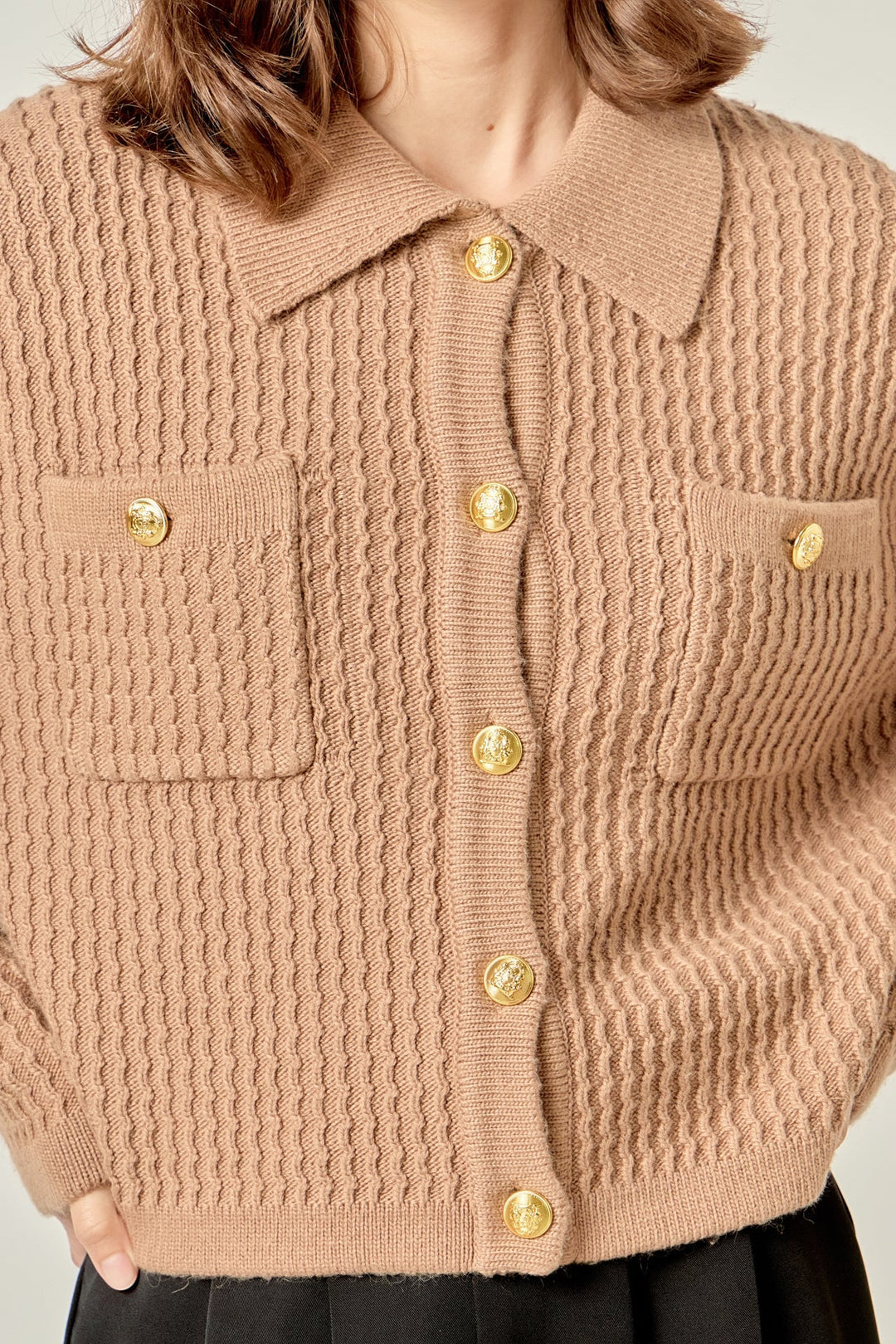 English Factory Textured Knit Lady Jacket