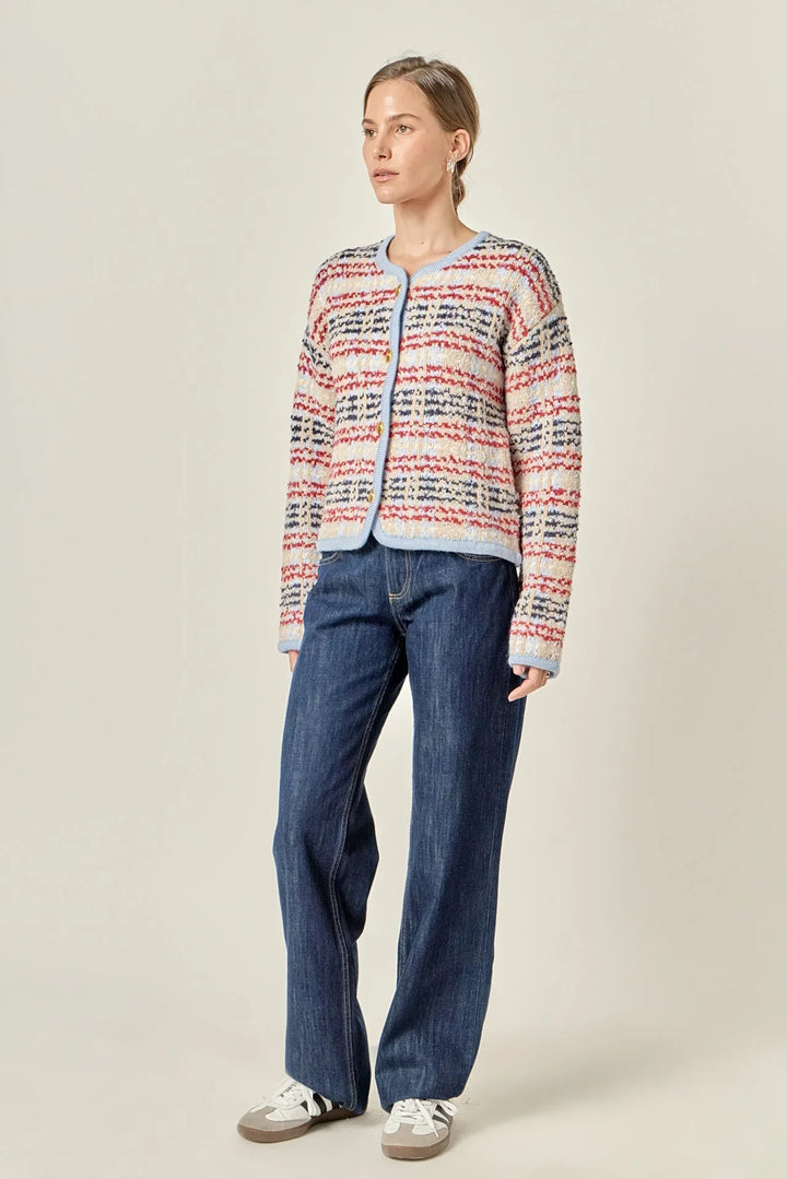 English Factory Textured Striped Jacket - Capri by Sunset & Co.