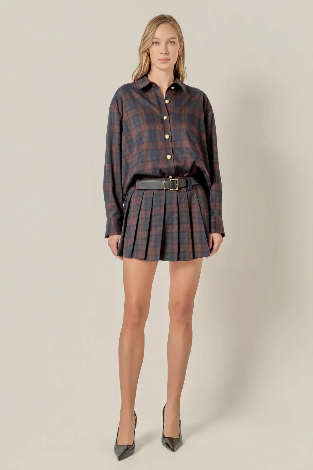 English Factory Check Shacket - Capri by Sunset & Co.