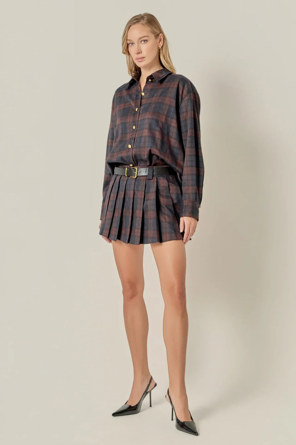 English Factory Check Shacket - Capri by Sunset & Co.