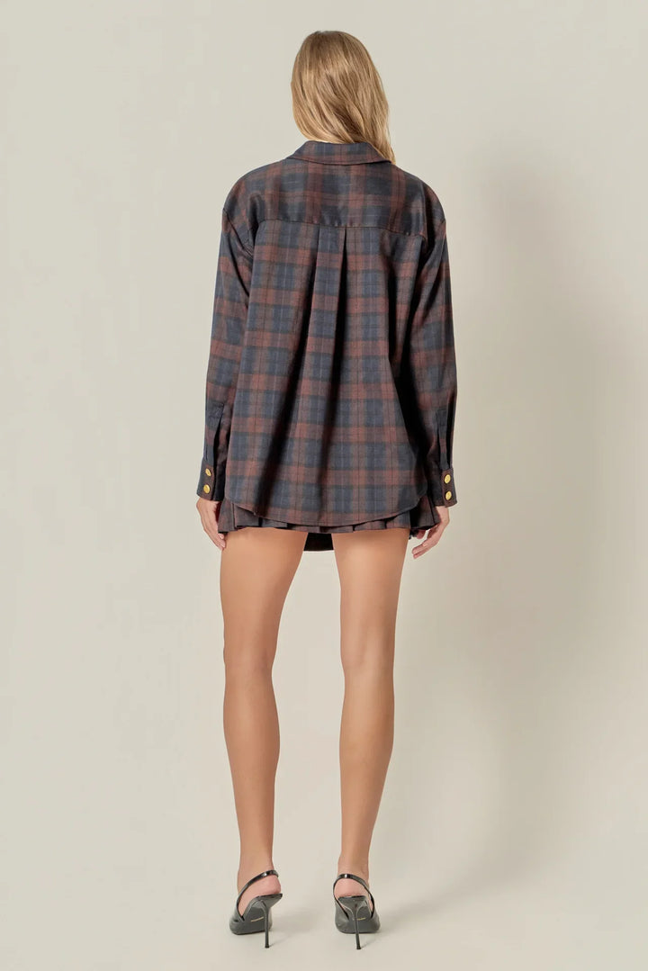 English Factory Check Shacket - Capri by Sunset & Co.