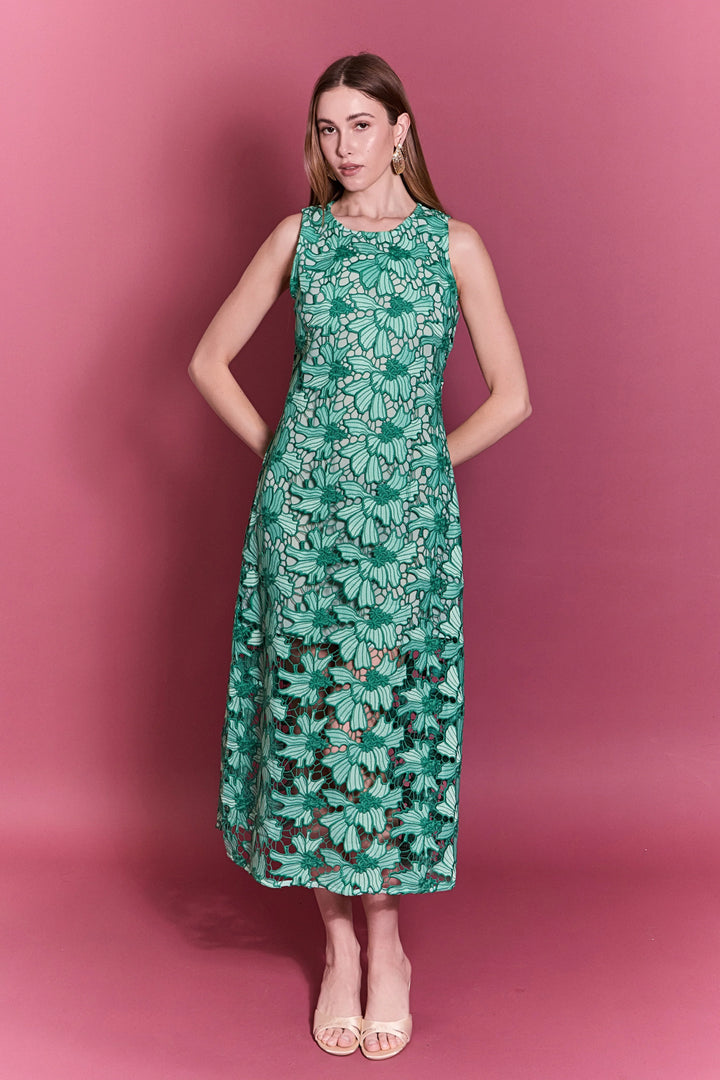 English Factory Floral Embroidered Midi Dress