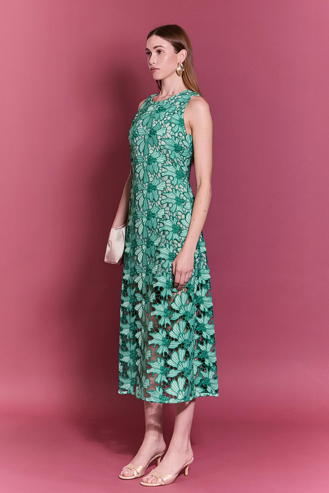 English Factory Floral Embroidered Midi Dress