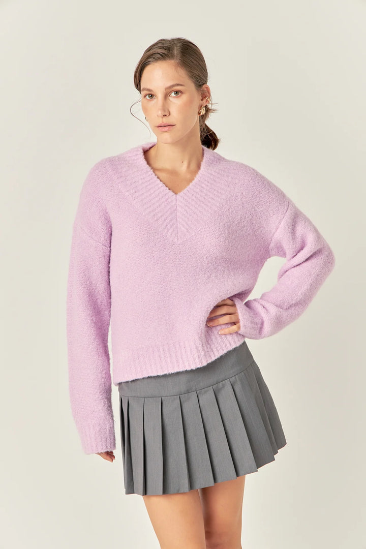 English Factory V Neck Knit Top