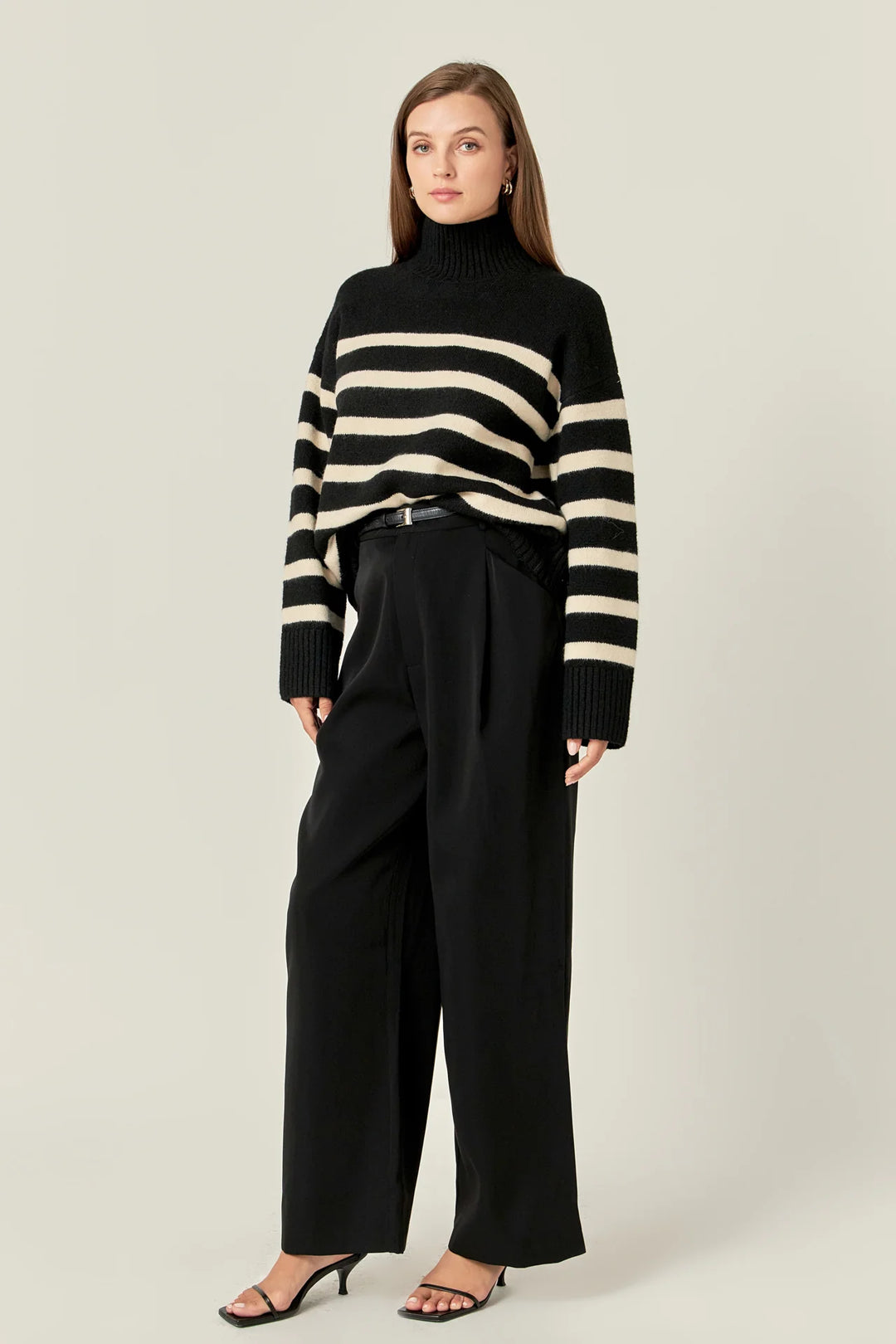 English Factory Stripe Turtle Neck Knit