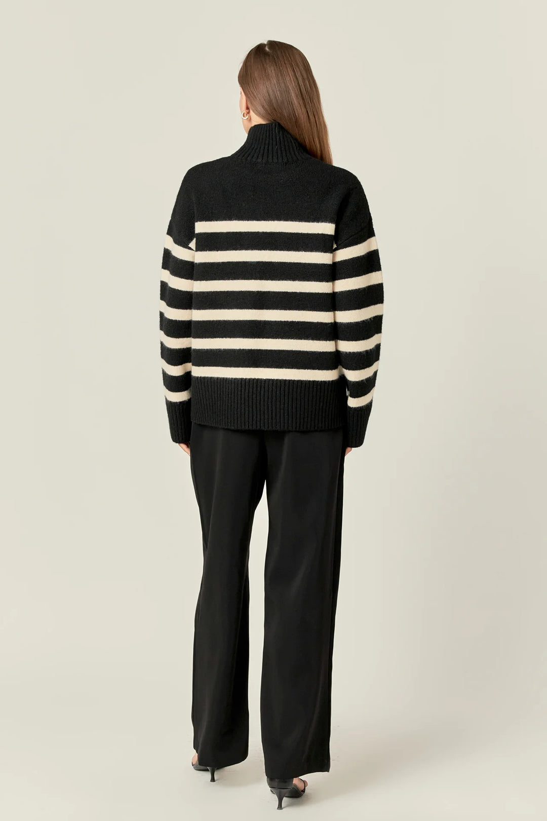 English Factory Stripe Turtle Neck Knit