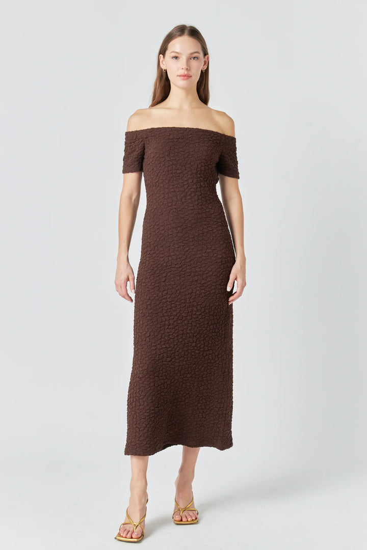 English Factory Textured Midi Dress