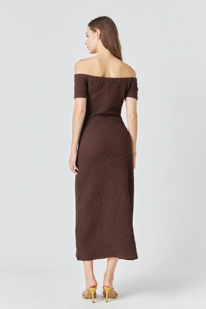 English Factory Textured Midi Dress