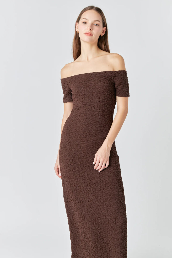 English Factory Textured Midi Dress