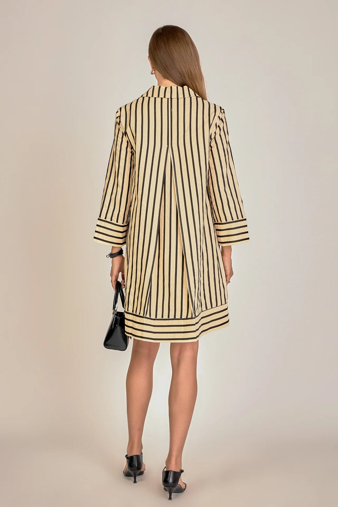 English Factory Stripe Collared Mini Dress