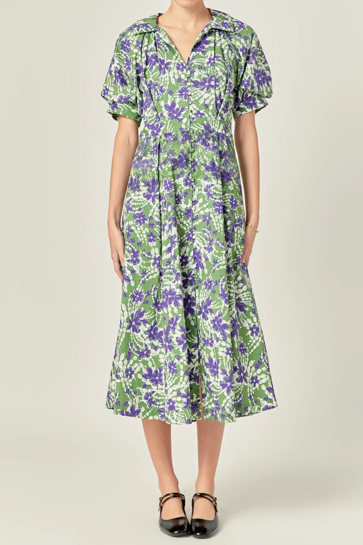 English Factory Floral Printed Midi Dress - Capri by Sunset & Co.