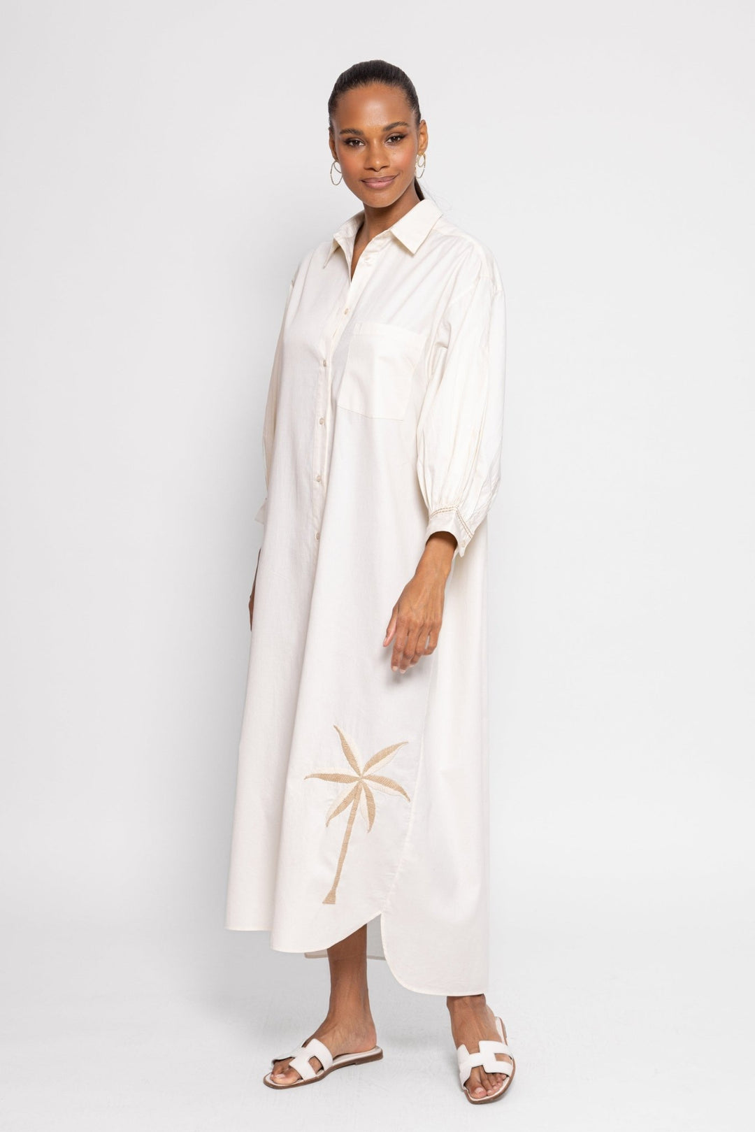 Sundress Regina Long Dress - White - Capri by Sunset & Co.