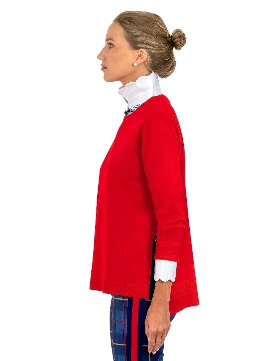 Sneek-A-Peek Knit Sweater - Crimson