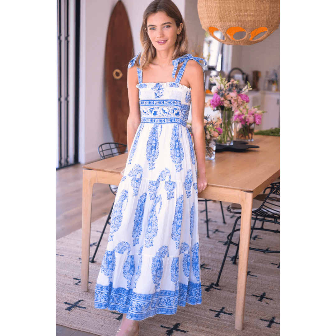 Bell by Alicia Bell Smocked Maxi Dress - Capri by Sunset & Co.