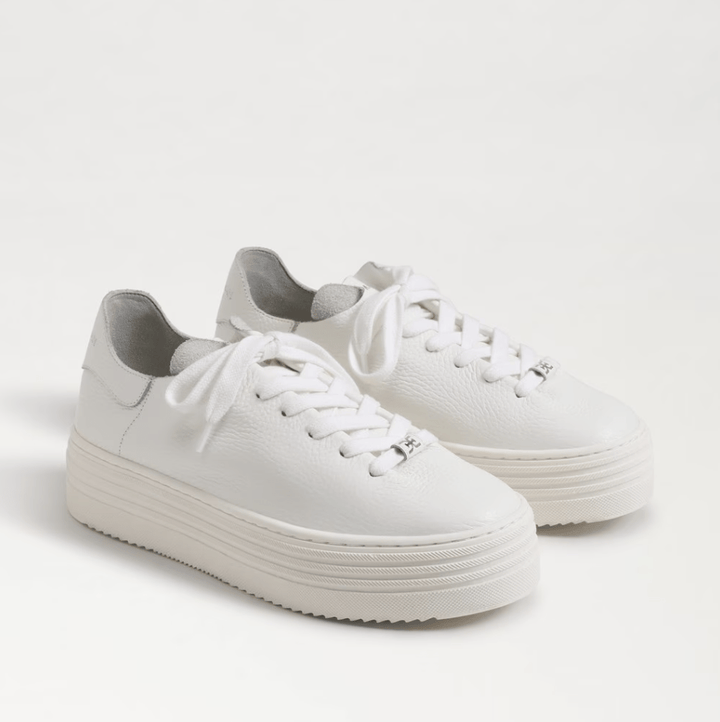 Sam Edelman Pippy Lace Up Platform Sneaker - White Leather - Capri by Sunset & Co.