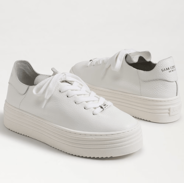 Sam Edelman Pippy Lace Up Platform Sneaker - White Leather - Capri by Sunset & Co.