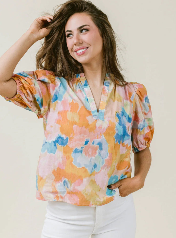 La Roque Alix Blouse - Capri by Sunset & Co.