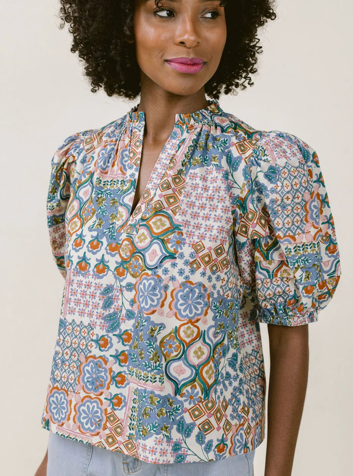 La Roque Alix Blouse - Capri by Sunset & Co.