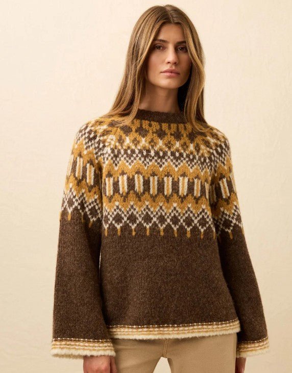 Faherty Summit Fairisle Crew - Capri by Sunset & Co.