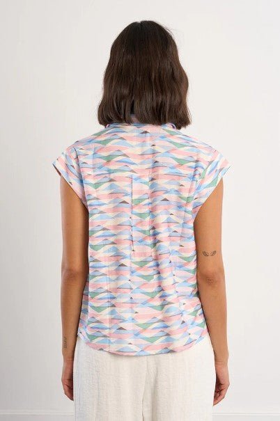 Molly Bracken Collared Sleeveless Shirt - Capri by Sunset & Co.