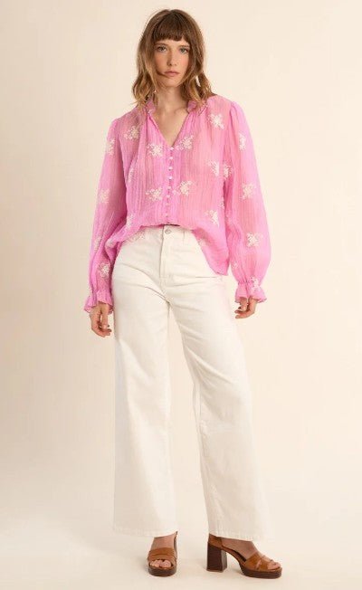 Molly Bracken Floral Woven Blouse - Capri by Sunset & Co.