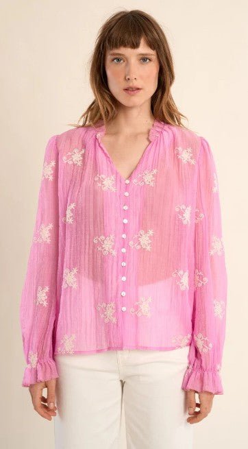 Molly Bracken Floral Woven Blouse - Capri by Sunset & Co.