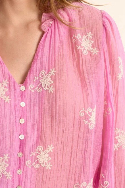 Molly Bracken Floral Woven Blouse - Capri by Sunset & Co.