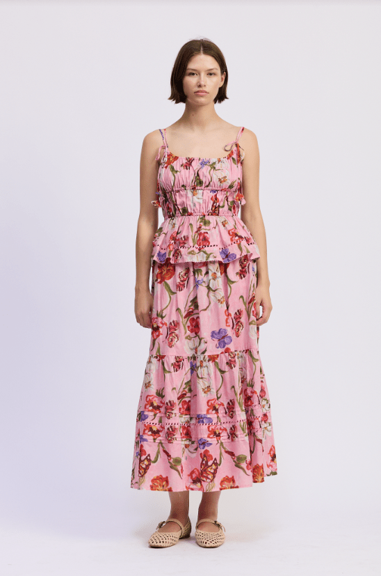 En Saison Celeste Peplum Top - Capri by Sunset & Co.