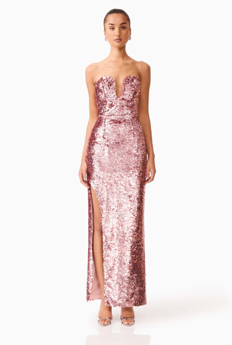 Alissa Sequin Strapless Gown - Pink - XS - Elliatt Alissa Sequin Strapless Gown - Pink - XS - Elliatt