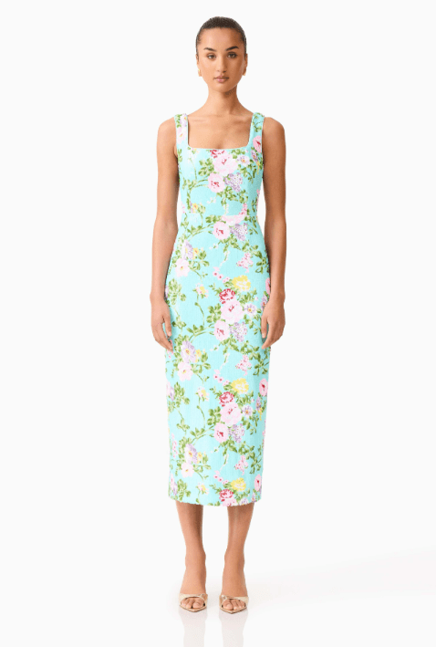 Emmeline Sequin Midi Dress - Mint Green - XS