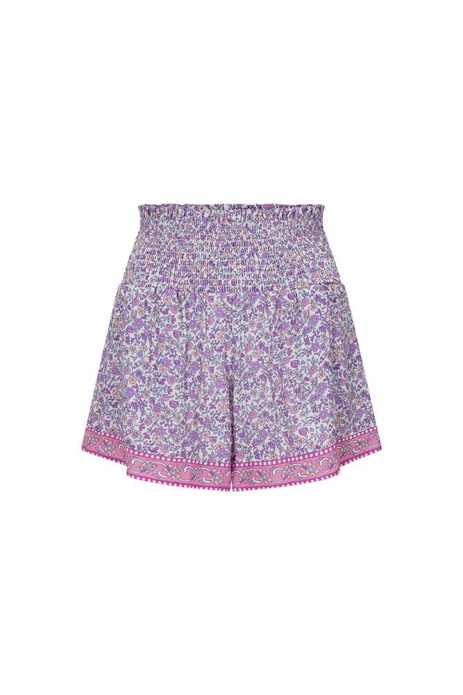 SPELL Little Bird Shirred Shorts - Capri by Sunset & Co.