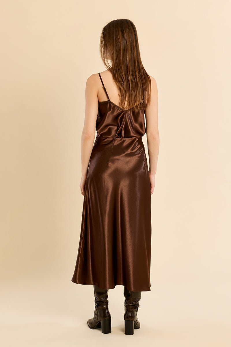 Molly Bracken Silky Midi Skirt - Capri by Sunset & Co.