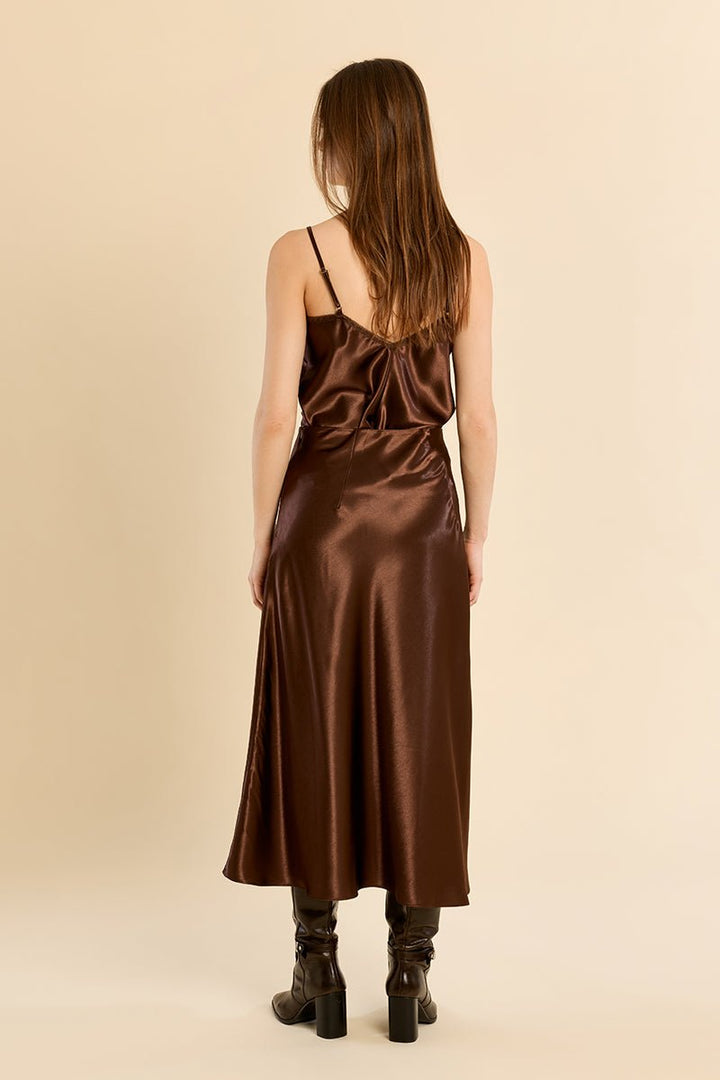 Molly Bracken Silky Midi Skirt - Capri by Sunset & Co.