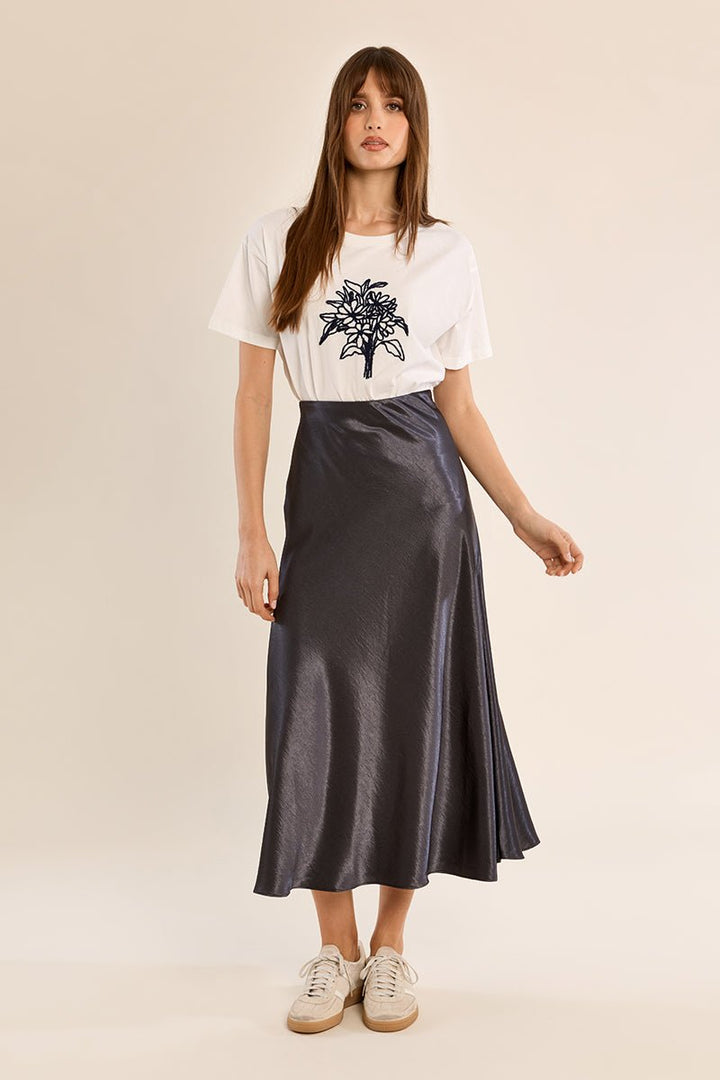 Molly Bracken Silky Midi Skirt - Capri by Sunset & Co.