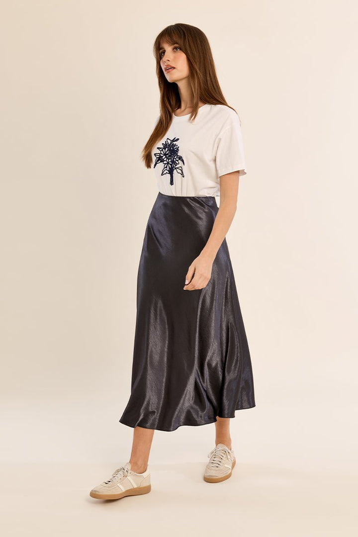 Molly Bracken Silky Midi Skirt - Capri by Sunset & Co.