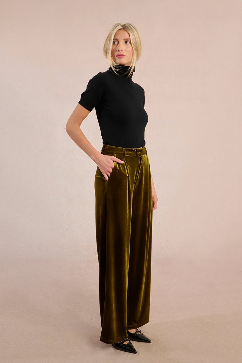 Molly Bracken Velvet Pants - Capri by Sunset & Co.